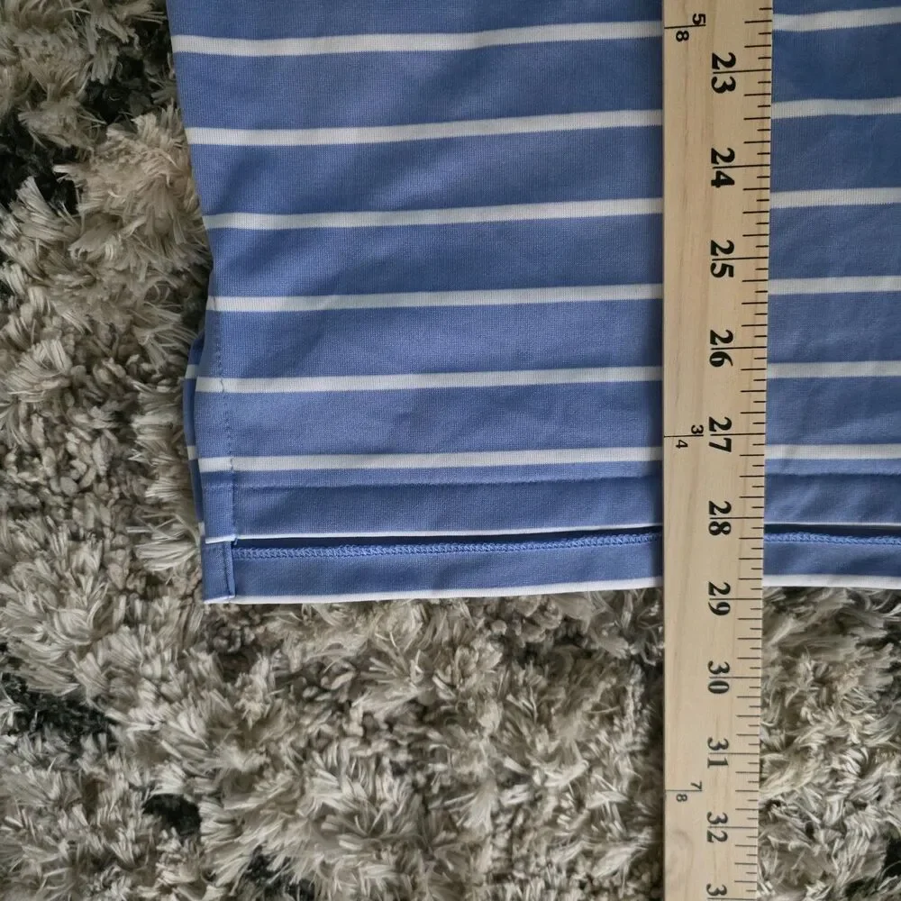 Ralph Lauren Boys Large Performance Polo Blue White Striped
